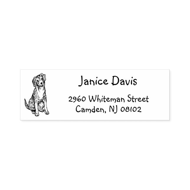 Niedlicher Hund Lover's Rücksendeadresse Selbstfar Permastempel (Design)
