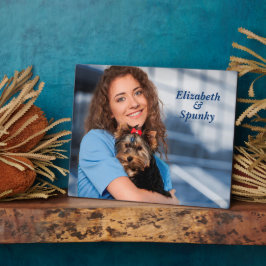 Niedlicher Hund Mama Foto Easel personalisieren Fotoplatte