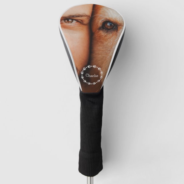 Niedlicher Hund mit benutzerdefiniertem Foto Name  Golf Headcover (Vorderseite)