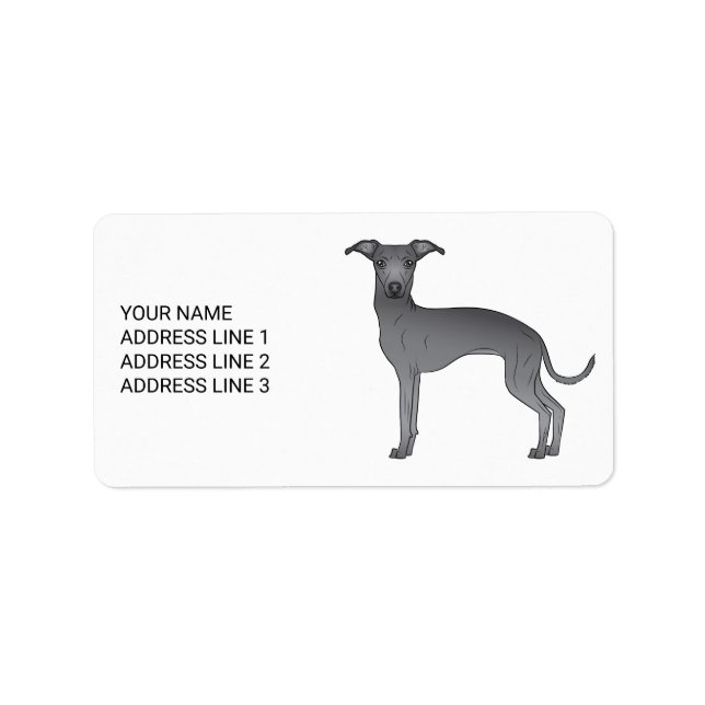 Niedlicher Hund mit benutzerdefiniertem Text Adressaufkleber (Vorne)
