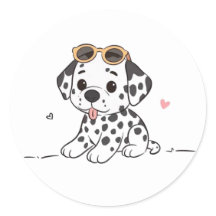 Niedlicher Hund mit Brillenaufklebern - Fun Labels
