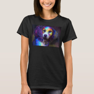 Niedlicher Hund mit bunten Edelsteinen T-Shirt
