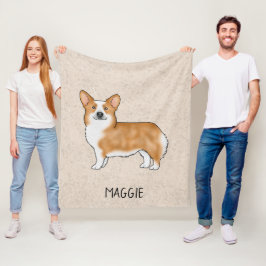 Niedlicher Hund mit  Corgi, roter Pembroke, Walisi Fleecedecke