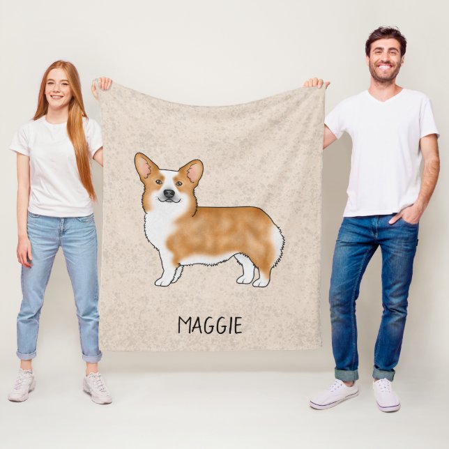 Niedlicher Hund mit  Corgi, roter Pembroke, Walisi Fleecedecke (Beispiel)