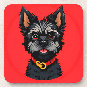 Niedlicher Hund mit farbenfroher Collar Getränkeuntersetzer
