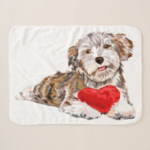 Niedlicher Hund mit Geschenk Baby Sherpa Blanket Sherpadecke