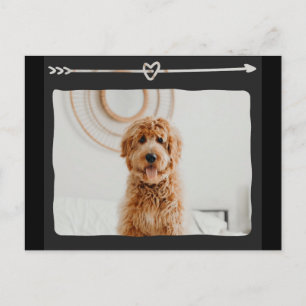 Niedlicher Hund mit Herz-und Pfeil-Design Postkart Postkarte