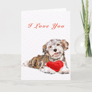 Niedlicher Hund mit HerzValentinstag-Karte Karte