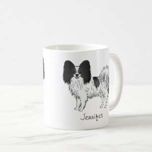 Niedlicher Hund mit Individuelle Name aus schwarze Kaffeetasse