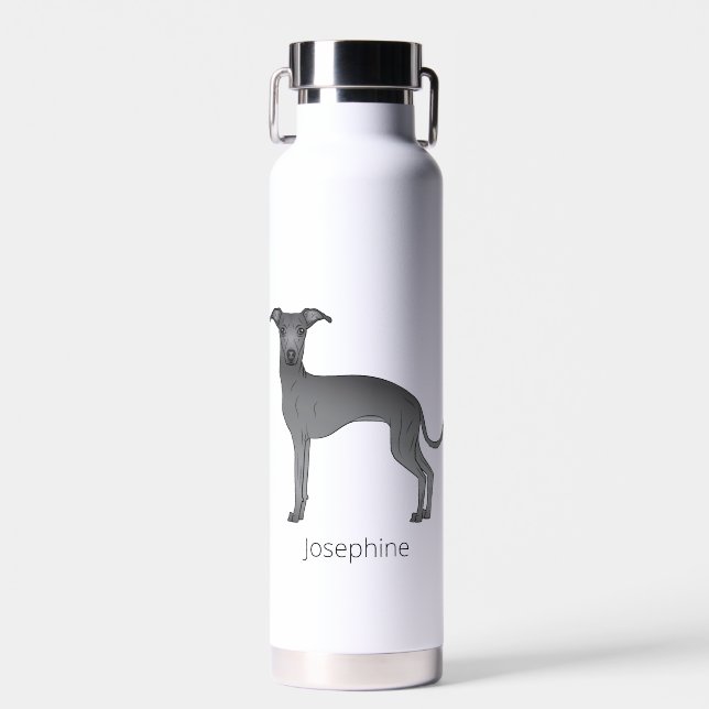 Niedlicher Hund mit Individuelle Name Trinkflasche (Vorne)