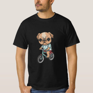niedlicher Hund mit Kleidung auf dem Fahrrad, lust T-Shirt