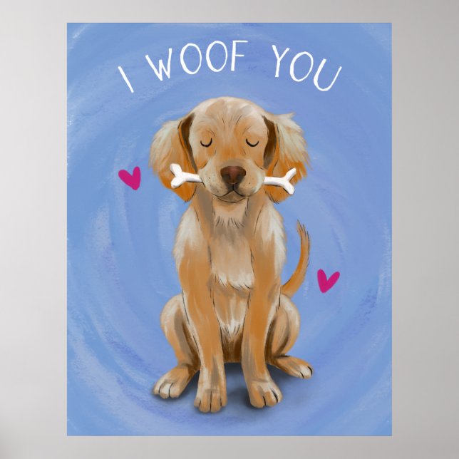 Niedlicher Hund mit Knochen, den ich von IHNEN ger Poster (Vorne)