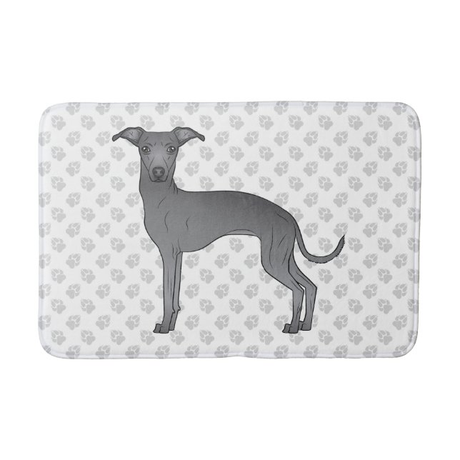 Niedlicher Hund mit Paw-Muster Badematte (Vorderseite)