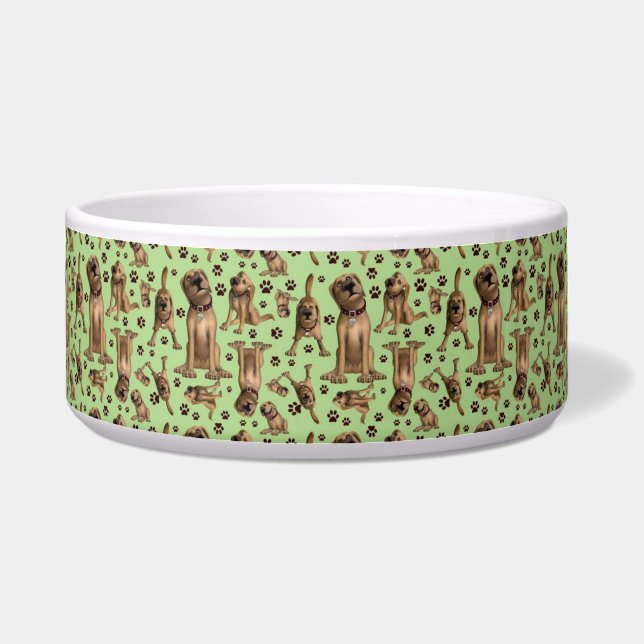 Niedlicher Hund mit Paw Prints Napf (Vorderseite)