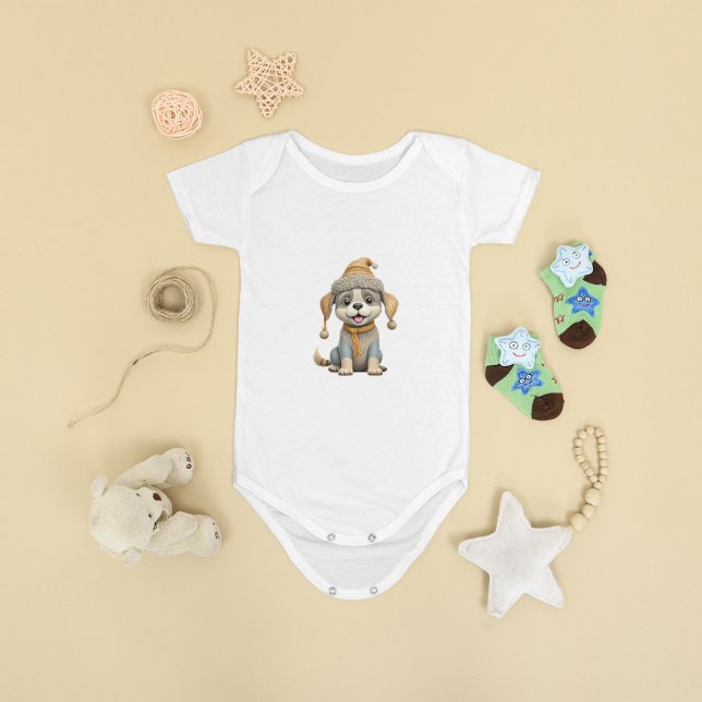 Niedlicher Hund mit Winterkleidung Baby Strampler (Von Creator hochgeladen)