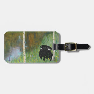 Niedlicher Hund Mops Gustav Klimt Forest Gepäckanhänger