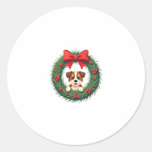 Niedlicher Hund Nase Weihnachtsschrei Weihnachtswe Runder Aufkleber