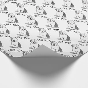 Niedlicher Hund OES Mama Alte Englische Schafhunde Geschenkpapier