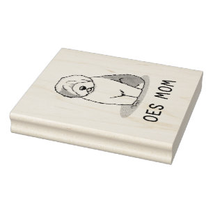 Niedlicher Hund OES Mama Alte Englische Schafhunde Gummistempel