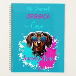Niedlicher Hund Paint Pink Blue Liebe Summer Time  Planer
