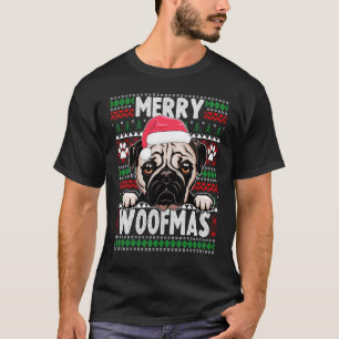 Niedlicher Hund Pajama Mops Hunde Weihnachten T-Shirt