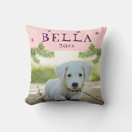 Niedlicher Hund Pet Picture Pink Weihnachts Foto K Kissen