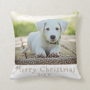 Niedlicher Hund Pet Stars Frohe Weihnachten Foto Kissen