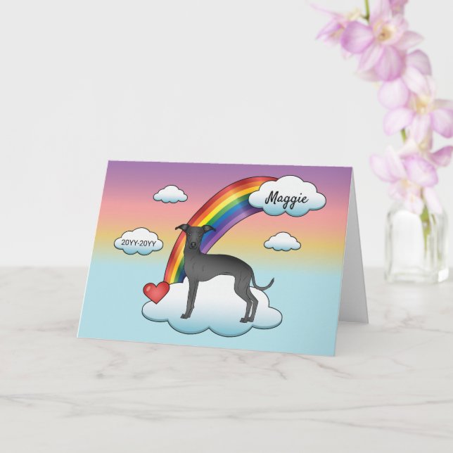 Niedlicher Hund-Rainbow-Gedenkstätte Karte (Orchidee)