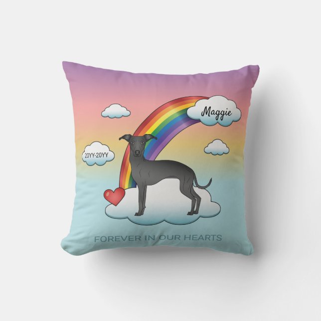 Niedlicher Hund-Rainbow-Gedenkstätte Kissen (Vorderseite)