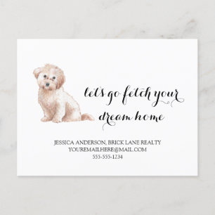 Niedlicher Hund Real Anwesen Kaufen Marketing Postkarte