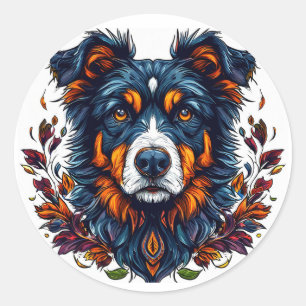 Niedlicher Hund Runder Aufkleber