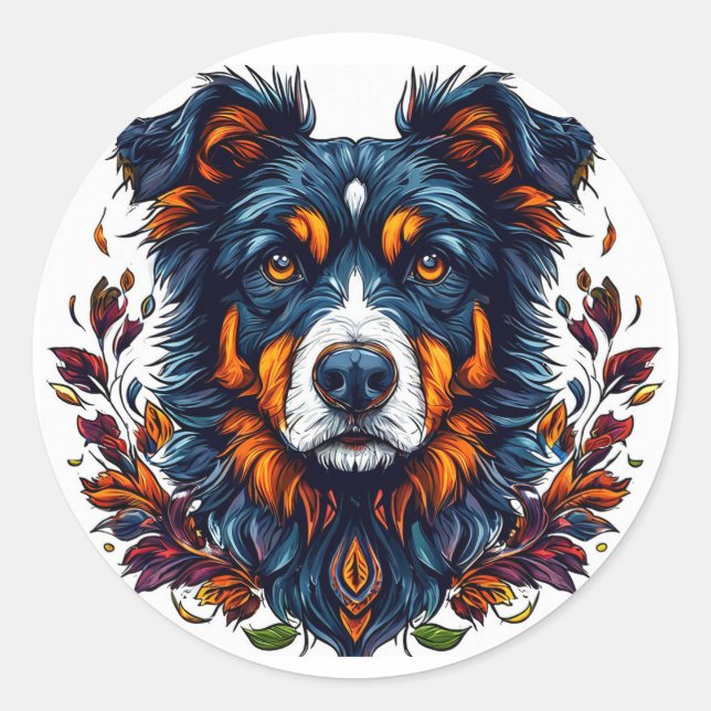 Niedlicher Hund Runder Aufkleber (Vorderseite)