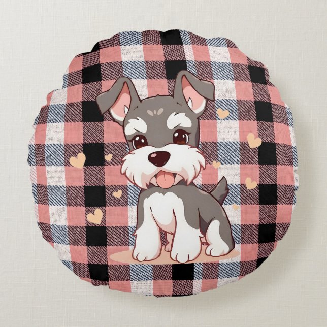 Niedlicher Hund Rundes Kissen (Vorderseite)