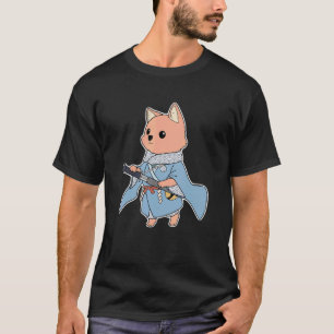 Niedlicher Hund Samurai in traditionellen Kleidung T-Shirt