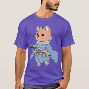 Niedlicher Hund Samurai in traditioneller Kleidung T-Shirt
