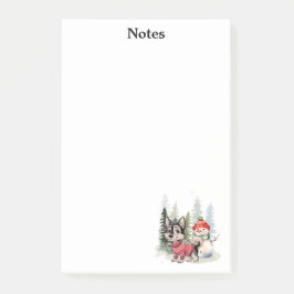 Niedlicher Hund, Schneemann & Individuelle Name, P Post-it Klebezettel