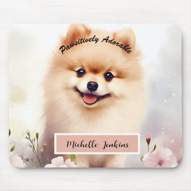 Niedlicher Hund, Spitz Mousepad (Vorne)