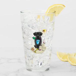 Niedlicher Hund - Summer Beach Black Labrador Retr Glas