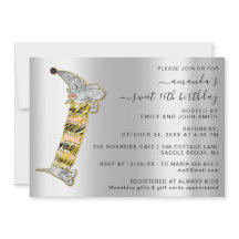 Niedlicher Hund Sweet 16. Geburtstagsparty Silver 