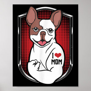 Niedlicher Hund Tattoo I Liebe Mama Poster