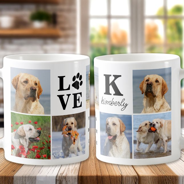 Niedlicher Hund über Personalisierte LIEBE 7 FotoC Kaffeetasse (Von Creator hochgeladen)