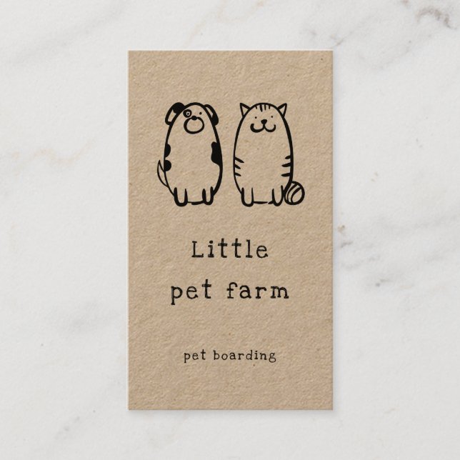 niedlicher Hund- und Katzen-Doodle-Boarding Visitenkarte (Vorderseite)