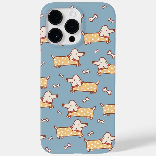Niedlicher Hund und Knochen Nahtloses Muster Case-Mate iPhone 14 Pro Max Hülle (Rückseite)