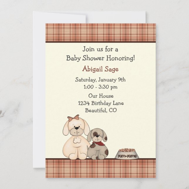 Niedlicher Hund und Mama Boy's Baby Shower Einladung (Vorderseite)