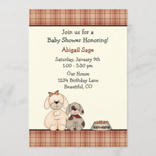 Niedlicher Hund und Mama Boy's Baby Shower Einladung