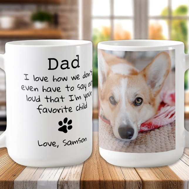 Niedlicher Hund Vater Custom Pet Foto Vatertag Kaffeetasse (Von Creator hochgeladen)