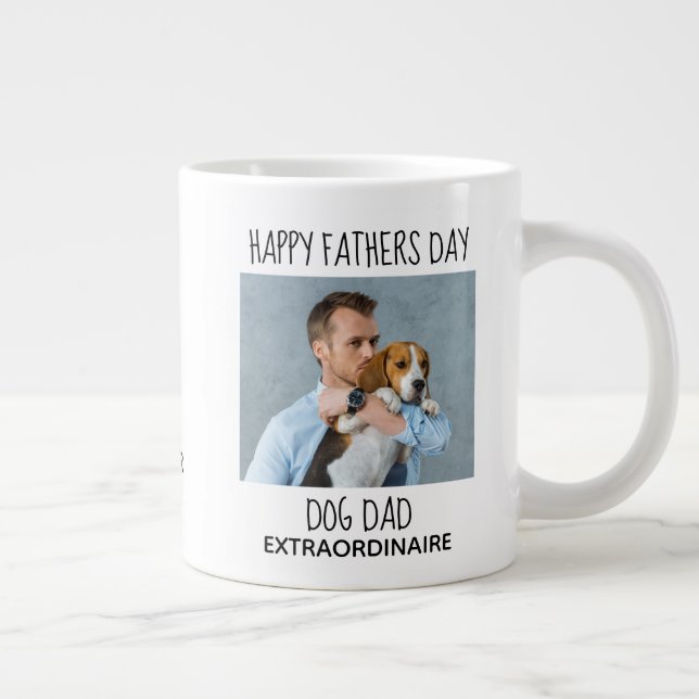 Niedlicher Hund Vater Haustier Foto Glücklicher Ta Jumbo-Tasse (Rechts)