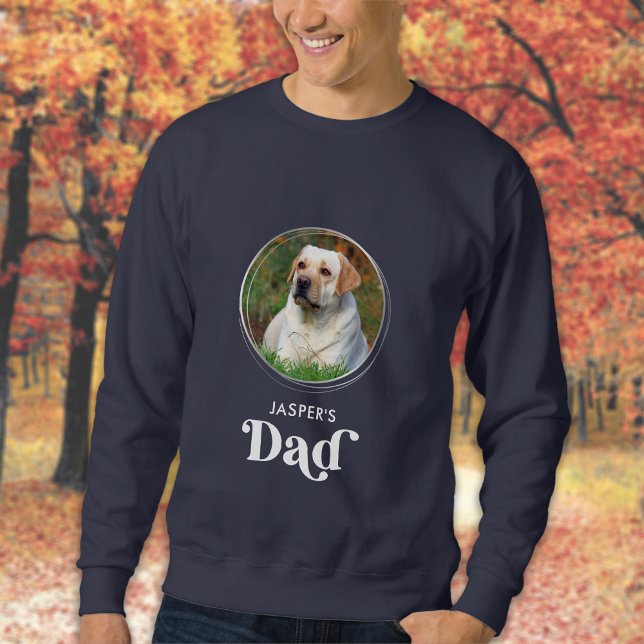 Niedlicher Hund VATER Personalisiert Retro Pet Fot Sweatshirt (Von Creator hochgeladen)