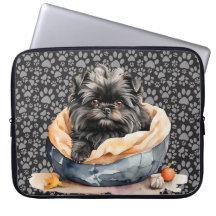 NIEDLICHER HUND VON AFFENPINSCHER IM BETT