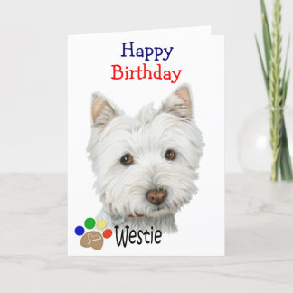 Niedlicher Hund von Westie Kunstgiften Karte